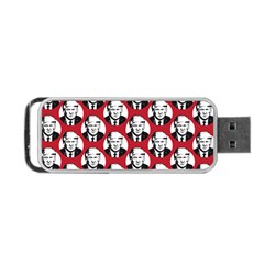 Trump Retro Face Pattern Maga Red Us Patriot Portable Usb Flash (two Sides) by snek