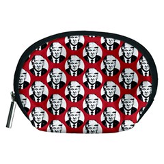 Trump Retro Face Pattern Maga Red Us Patriot Accessory Pouch (medium) by snek