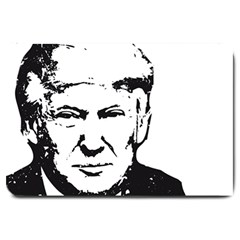 Trump Retro Face Pattern Maga Black And White Us Patriot Large Doormat  by snek