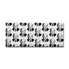 Trump Retro Face Pattern Maga Black And White Us Patriot Hand Towel by snek