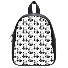 Trump Retro Face Pattern Maga Black And White Us Patriot School Bag (small) by snek