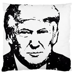 Trump Retro Face Pattern Maga Black And White Us Patriot Large Cushion Case (two Sides) by snek