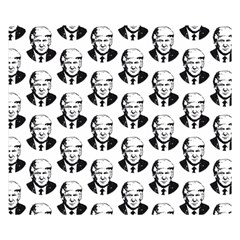 Trump Retro Face Pattern Maga Black And White Us Patriot Double Sided Flano Blanket (small)  by snek