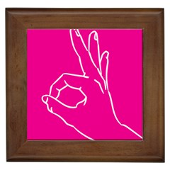 A-ok Perfect Handsign Maga Pro-trump Patriot On Pink Background Framed Tile by snek