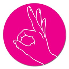 A-ok Perfect Handsign Maga Pro-trump Patriot On Pink Background Magnet 5  (round) by snek