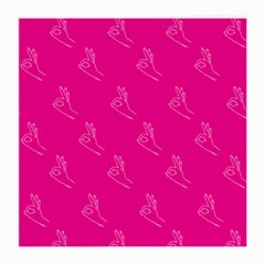 A-ok Perfect Handsign Maga Pro-trump Patriot On Pink Background Medium Glasses Cloth by snek