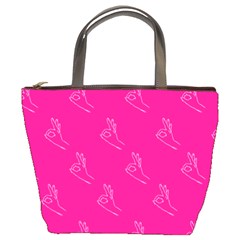 A-Ok Perfect handsign MAGA Pro-Trump Patriot on pink background Bucket Bag