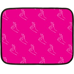 A-ok Perfect Handsign Maga Pro-trump Patriot On Pink Background Fleece Blanket (mini) by snek