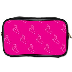 A-Ok Perfect handsign MAGA Pro-Trump Patriot on pink background Toiletries Bag (Two Sides)