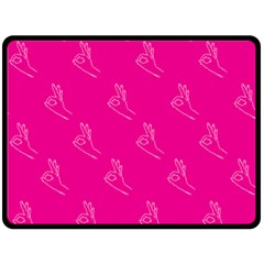 A-ok Perfect Handsign Maga Pro-trump Patriot On Pink Background Fleece Blanket (large) by snek