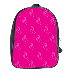 A-ok Perfect Handsign Maga Pro-trump Patriot On Pink Background School Bag (xl) by snek