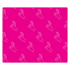 A-Ok Perfect handsign MAGA Pro-Trump Patriot on pink background Double Sided Flano Blanket (Small)