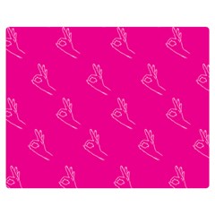 A-ok Perfect Handsign Maga Pro-trump Patriot On Pink Background Double Sided Flano Blanket (medium) by snek