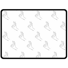 A-ok Perfect Handsign Maga Pro-trump Patriot Black And White Double Sided Fleece Blanket (large)  by snek