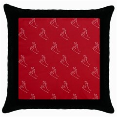 A-ok Perfect Handsign Maga Pro-trump Patriot On Maga Red Background Throw Pillow Case (black) by snek