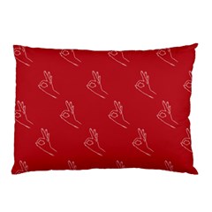 A-ok Perfect Handsign Maga Pro-trump Patriot On Maga Red Background Pillow Case by snek