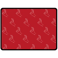 A-ok Perfect Handsign Maga Pro-trump Patriot On Maga Red Background Fleece Blanket (large)  by snek