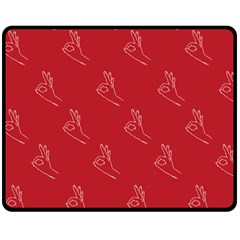 A-ok Perfect Handsign Maga Pro-trump Patriot On Maga Red Background Fleece Blanket (medium)  by snek