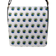 Apu Apustaja With Banana Phone Wall Eyed Pepe The Frog Pattern Kekistan Flap Closure Messenger Bag (l) by snek