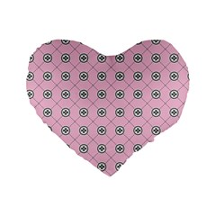 Kekistan Logo Pattern On Pink Background Standard 16  Premium Heart Shape Cushions by snek