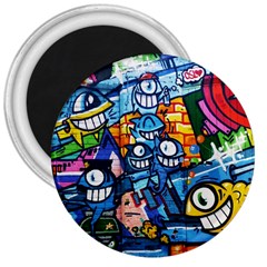 Graffiti Urban Colorful Graffiti Cartoon Fish 3  Magnets by genx