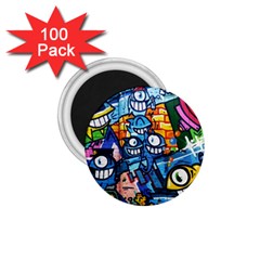 Graffiti Urban Colorful Graffiti Cartoon Fish 1 75  Magnets (100 Pack)  by genx