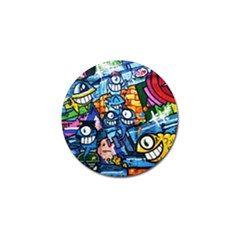 Graffiti Urban Colorful Graffiti Cartoon Fish Golf Ball Marker by genx