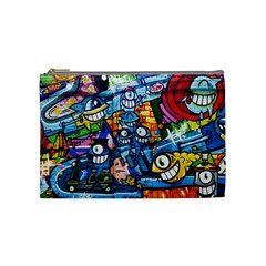 Graffiti Urban Colorful Graffiti Cartoon Fish Cosmetic Bag (medium) by genx