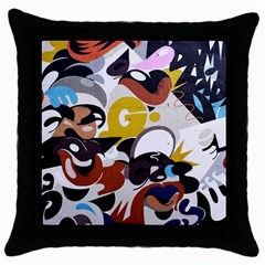 Graffiti Urban Colorful Graffiti City Wall Hip Hop Music Singers Throw Pillow Case (black) by genx