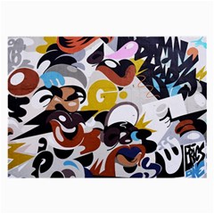 Graffiti Urban Colorful Graffiti City Wall Hip Hop Music Singers Large Glasses Cloth (2-side) by genx