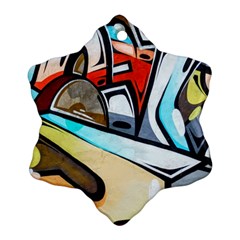 Blue Face King Graffiti Street Art Urban Blue And Orange Face Abstract Hiphop Ornament (snowflake) by genx