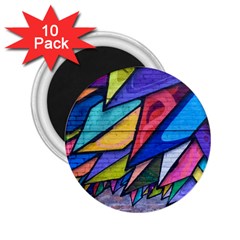 Urban Colorful Graffiti Brick Wall Industrial Scale Abstract Pattern 2 25  Magnets (10 Pack)  by genx