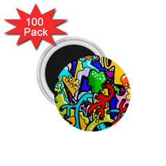 Graffiti Abstract With Colorful Tubes And Biology Artery Theme 1 75  Magnets (100 Pack)  by genx