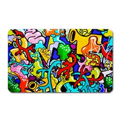 Graffiti Abstract With Colorful Tubes And Biology Artery Theme Magnet (rectangular) by genx
