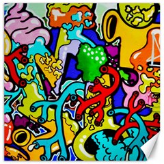 Graffiti Abstract With Colorful Tubes And Biology Artery Theme Canvas 12  X 12  by genx