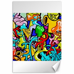 Graffiti Abstract With Colorful Tubes And Biology Artery Theme Canvas 12  X 18  by genx
