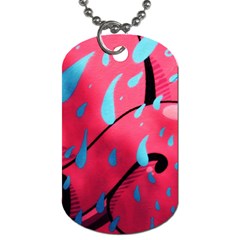 Graffiti Watermelon Pink With Light Blue Drops Retro Dog Tag (one Side) by genx