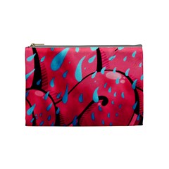 Graffiti Watermelon Pink With Light Blue Drops Retro Cosmetic Bag (medium) by genx