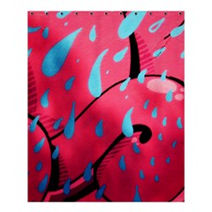 Graffiti Watermelon Pink With Light Blue Drops Retro Shower Curtain 60  X 72  (medium)  by genx