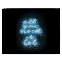 Party Night Bar Blue Neon Light Quote All You Need Is Lol Cosmetic Bag (xxxl) by genx