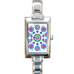 Mandala Geometric Design Pattern Rectangle Italian Charm Watch by Pakrebo