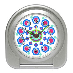 Mandala Geometric Design Pattern Travel Alarm Clock by Pakrebo