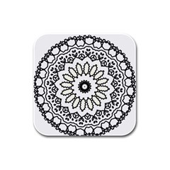 Mandala Kaleidoscope Arts Rubber Square Coaster (4 Pack)  by Pakrebo