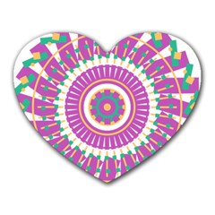 Mandala Geometric Pattern Shapes Heart Mousepads by Pakrebo