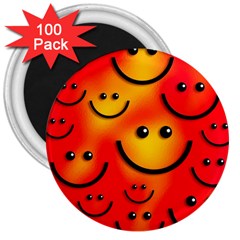 Smile Smiling Face Happy Cute 3  Magnets (100 Pack) by Pakrebo