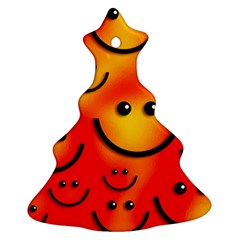 Smile Smiling Face Happy Cute Christmas Tree Ornament (two Sides)