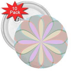 Flower Stained Glass Window Symmetry 3  Buttons (10 Pack)  by Pakrebo