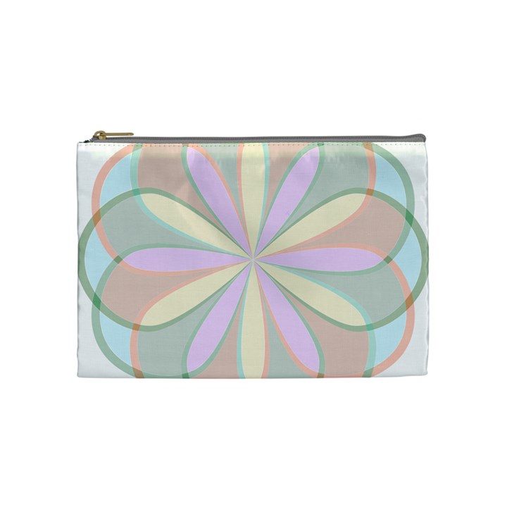 Flower Stained Glass Window Symmetry Cosmetic Bag (Medium)