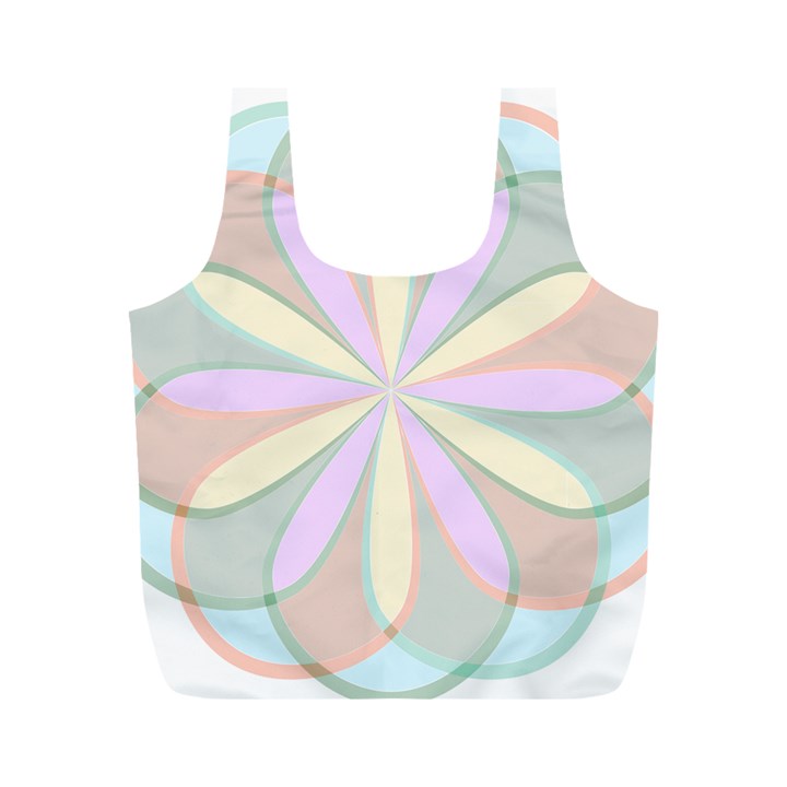 Flower Stained Glass Window Symmetry Full Print Recycle Bag (M)