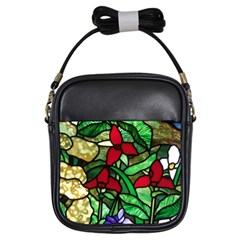 Stained Glass Art Window Church Girls Sling Bag by Pakrebo